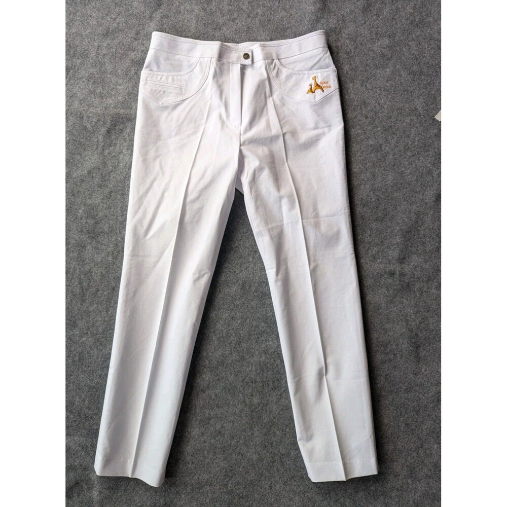 Dongill Italy Design White Pants GOLF Women's Sz 8-10 Casual Stretch Fashion